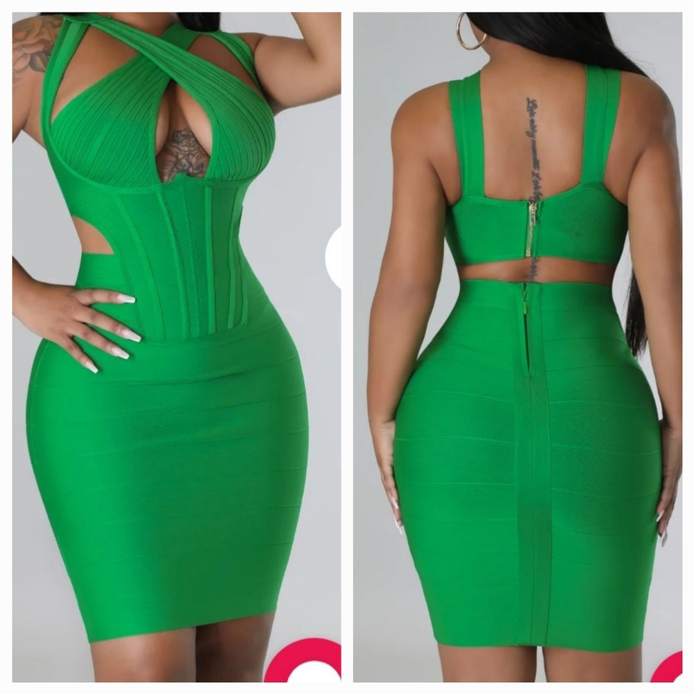 Kelly Green Bandage Dress NWT Large
